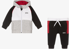 Load image into Gallery viewer, HUGO BOSS Boys Grey &amp; Black Tracksuit
