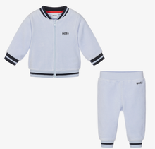 Load image into Gallery viewer, HUGO BOSS Pale Blue Velour Tracksuit
