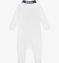 Load image into Gallery viewer, HUGO BOSS Boys White Logo Babygrow
