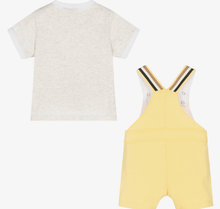 Load image into Gallery viewer, HUGO BOSS Baby Boys Yellow Dungaree Shorts Set
