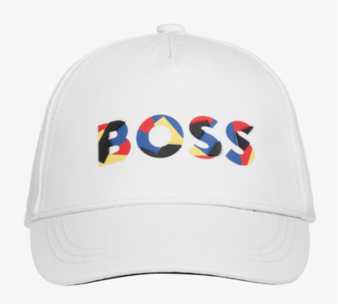 HUGO BOSS White Cotton Logo Cap