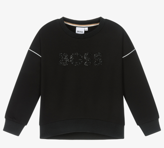 HUGO BOSS Black Glitter Logo Sweatshirt