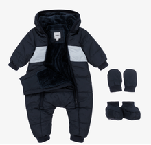 Load image into Gallery viewer, HUGO BOSS Baby Boys Blue Logo Snowsuit
