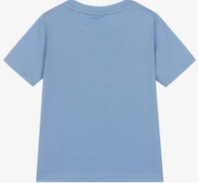 Load image into Gallery viewer, HUGO BOSS Boys Light Blue Gradient Logo Cotton T-Shirt
