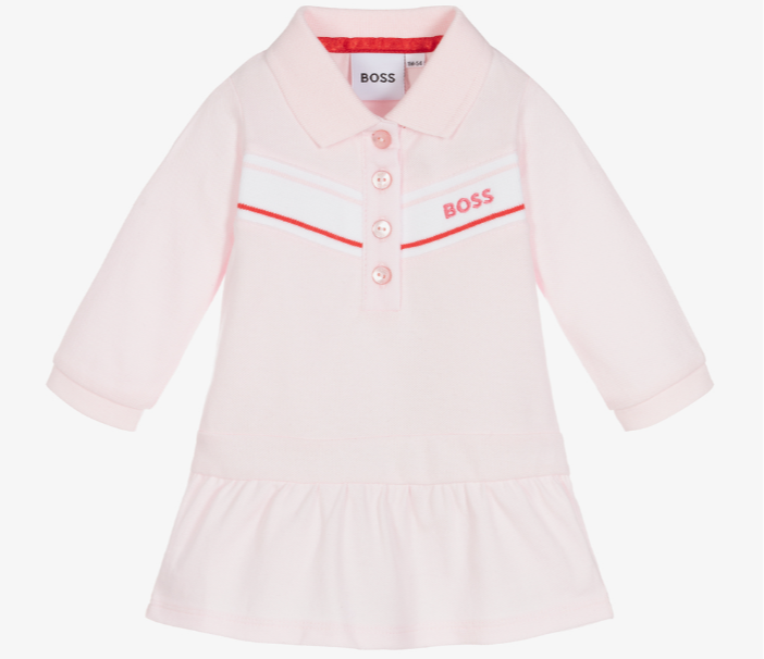 HUGO BOSS Baby Girl Pink Cotton Polo Dress