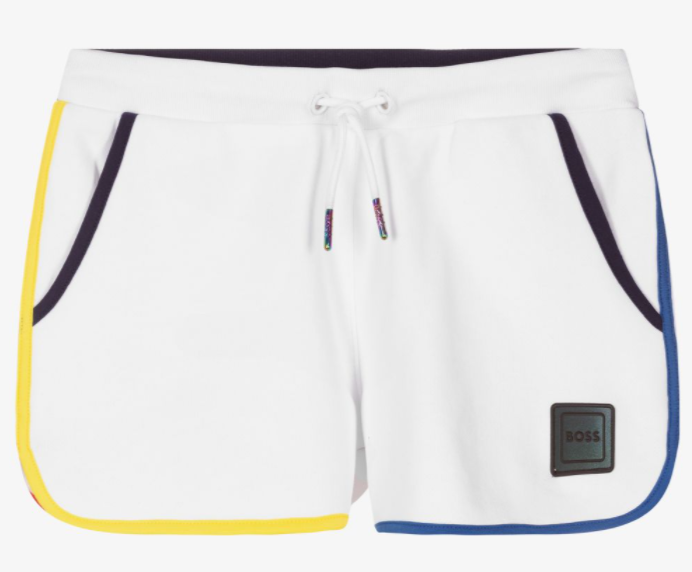 HUGO BOSS girls white cotton shorts