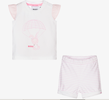 Load image into Gallery viewer, HUGO BOSS Girls White Cotton Shorts Set
