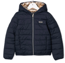 Load image into Gallery viewer, HUGO BOSS girls reversible puffer jacket
