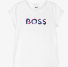 Load image into Gallery viewer, HUGO BOSS girsls white cotton tshirt
