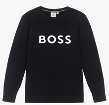 Load image into Gallery viewer, HUGO BOSS Boys Blue Cotton Sweater
