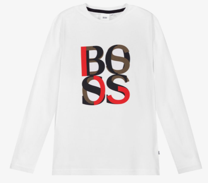 HUGO BOSS white logo tshirt