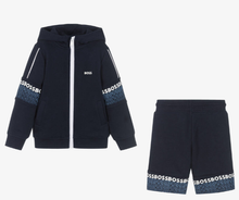 Load image into Gallery viewer, HUGO BOSS Boys Blue Cotton Logo Tracksuit
