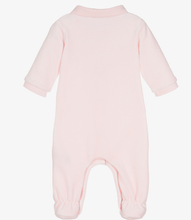 Load image into Gallery viewer, HUGO BOSS Pink Velour Polo Babygrow
