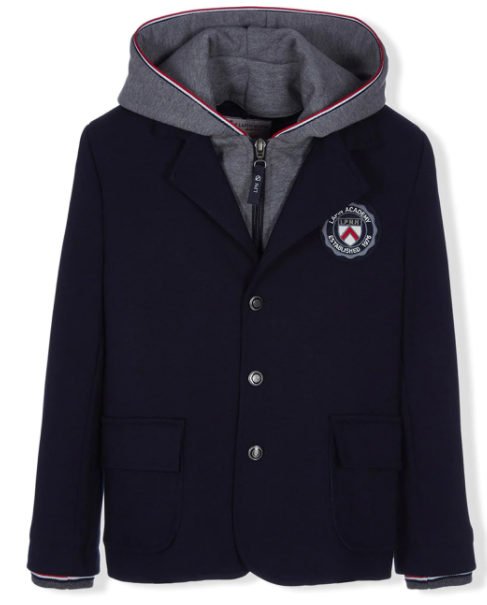 Lapin House logo patch hooded blazer