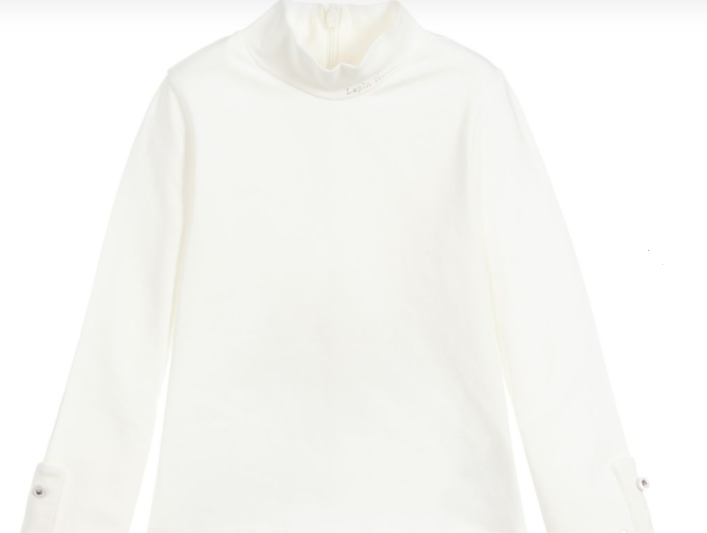 LAPIN HOUSE girls ivory cotton turtle neck