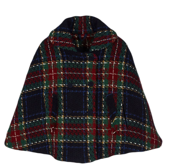 LAPIN HOUSE plaid cape jacket