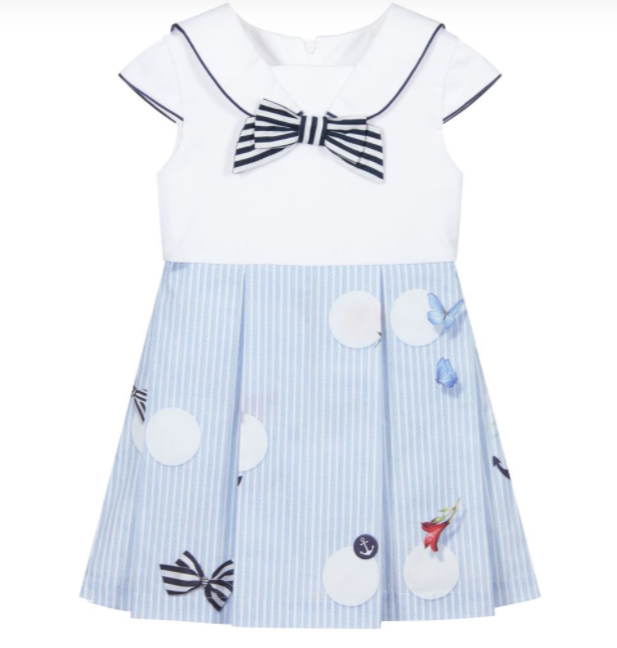 Lapin House Blue Cotton Sailor Dress