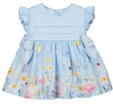 Load image into Gallery viewer, Lapin House Blue Cotton Baby Dress
