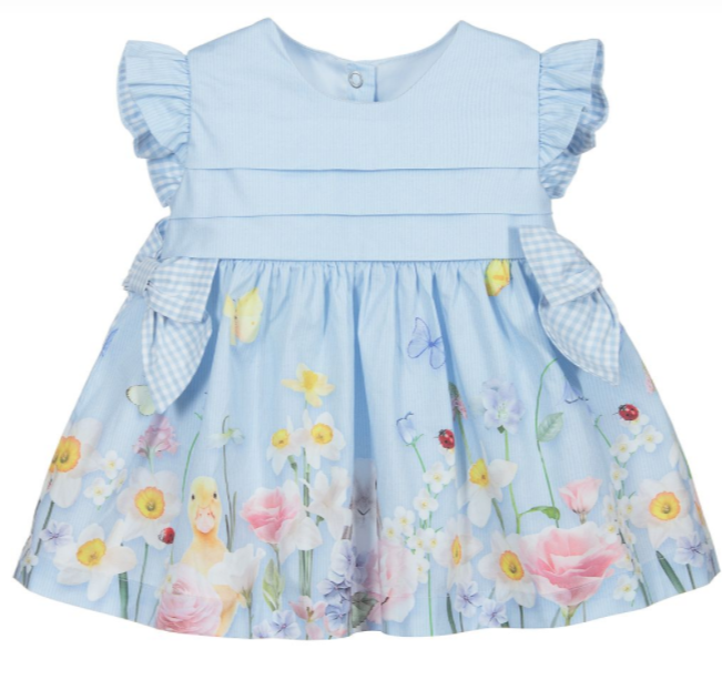 Lapin House Blue Cotton Baby Dress