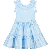 Load image into Gallery viewer, Patachou Girls Pale Blue Cotton Dress
