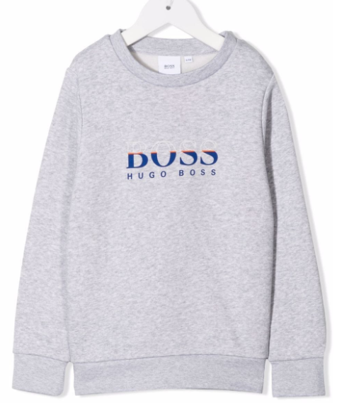 HUGO BOSS logo trimmed print sweater