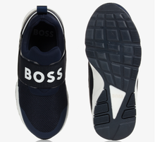 Load image into Gallery viewer, HUGO BOSS Boys Navy Blue Trainers
