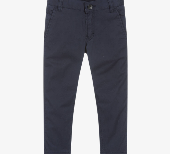 HUGO BOSS Boys Blue Cotton Chino Trousers