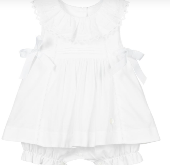 Patachou Baby Girl White Cotton Shortie