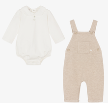 Load image into Gallery viewer, PAZ RODRIGUEZ Boys Beige Dungaree Set
