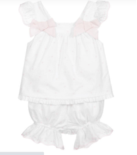 Load image into Gallery viewer, Patachou Baby Girl White &amp; Pink Cotton Shorts Set
