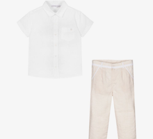 Load image into Gallery viewer, PATACHOU Boys Beige Linen Trouser Set
