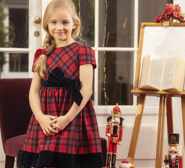 PATACHOU short sleeve tartan dress