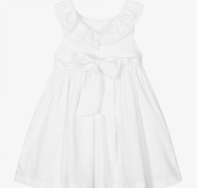 Load image into Gallery viewer, PATACHOU white smocked cotton dress
