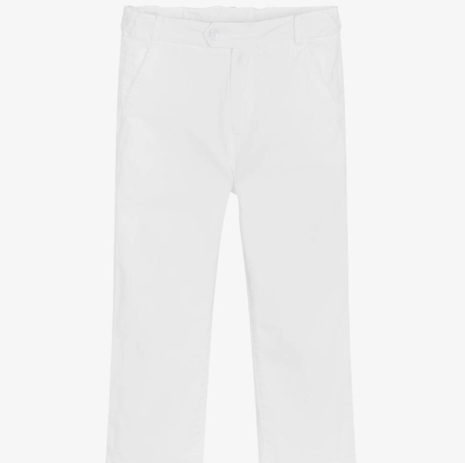 PATACHOU Boys White Cotton Twill Trousers