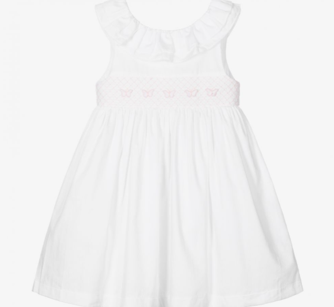 PATACHOU white smocked cotton dress