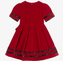 Load image into Gallery viewer, PATACHOU Girls Red Velvet Dress
