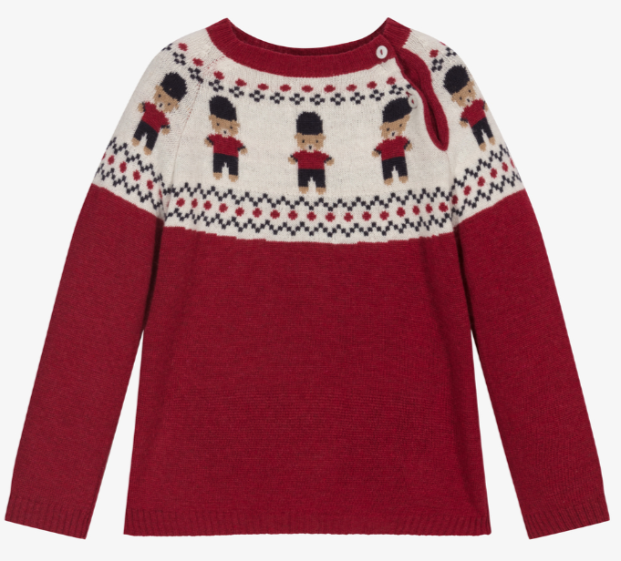 PATACHOU Boys Red & Ivory Sweater