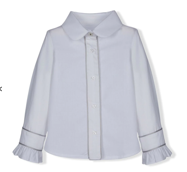 LAPIN HOUSE contrast-trim ruffled cuffs shirt