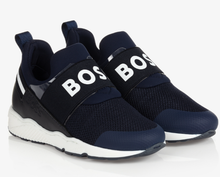 Load image into Gallery viewer, HUGO BOSS Boys Navy Blue Trainers
