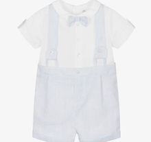 Load image into Gallery viewer, PATACHOU Baby Boys Blue &amp; White Stripe Linen Shortie
