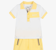 Load image into Gallery viewer, HUGO BOSS Baby Boys Yellow Logo Shorts Set
