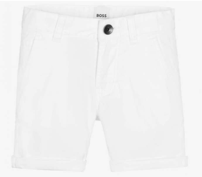 HUGO BOSS Boys White Bermuda Shorts