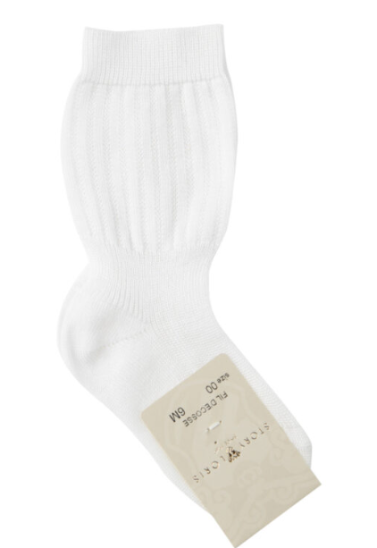 STORY LORIS White Long Baby Socks