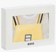 Load image into Gallery viewer, HUGO BOSS Baby Boys Yellow Dungaree Shorts Set
